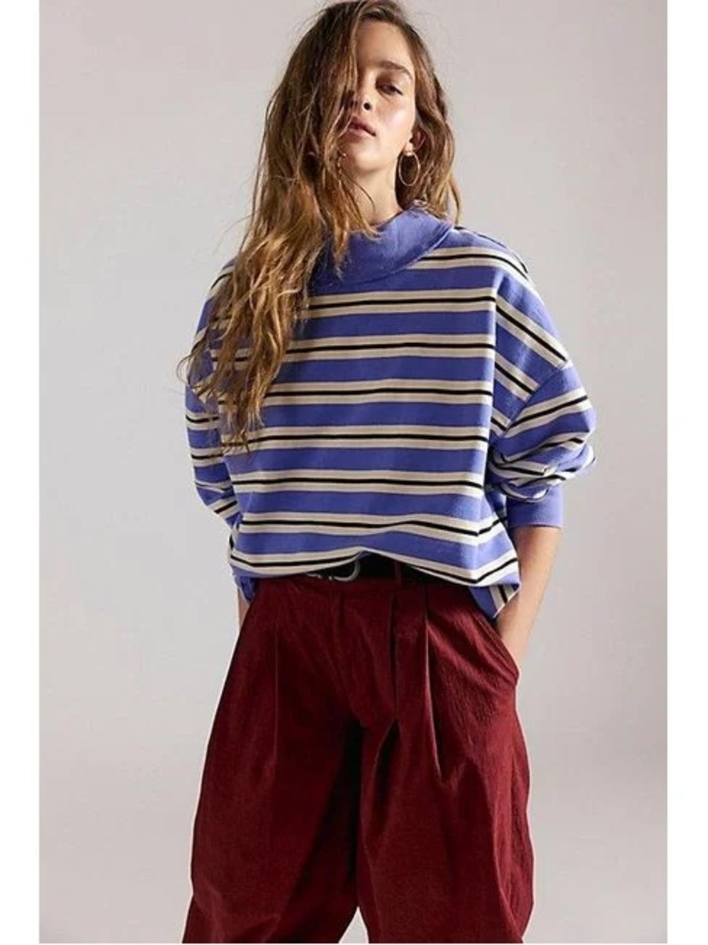 We The Free Palm Springs Striped Pullover Sweater Oversized Women’s XS NWOT
